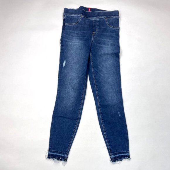 Spanx Distressed Ankle Skinny Jeans Women M Tummy Panel Stretch Denim 20203R - Picture 1 of 16